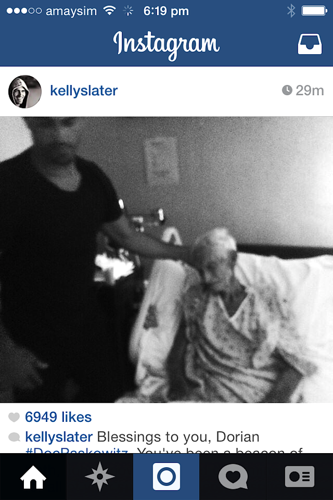 Kelly Slater and Doc Paskowitz on Instagram