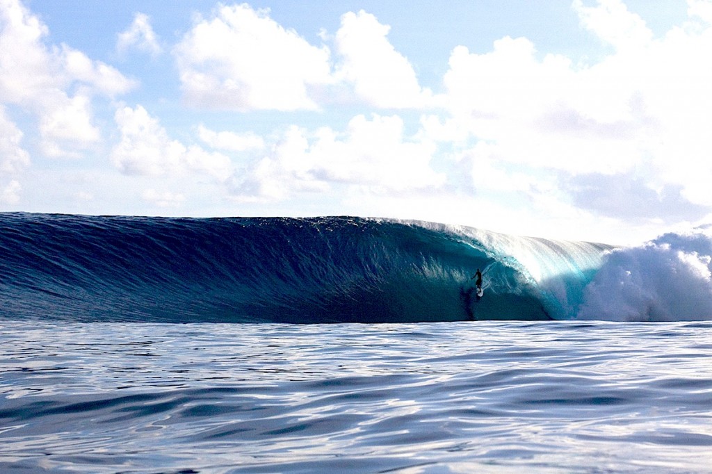 John John Florence inside a righthand barrel Tahiti