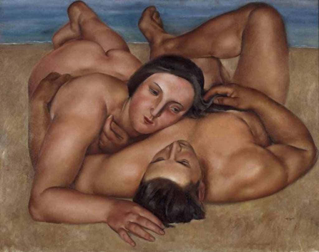 couple on the beach by josep de toggeries