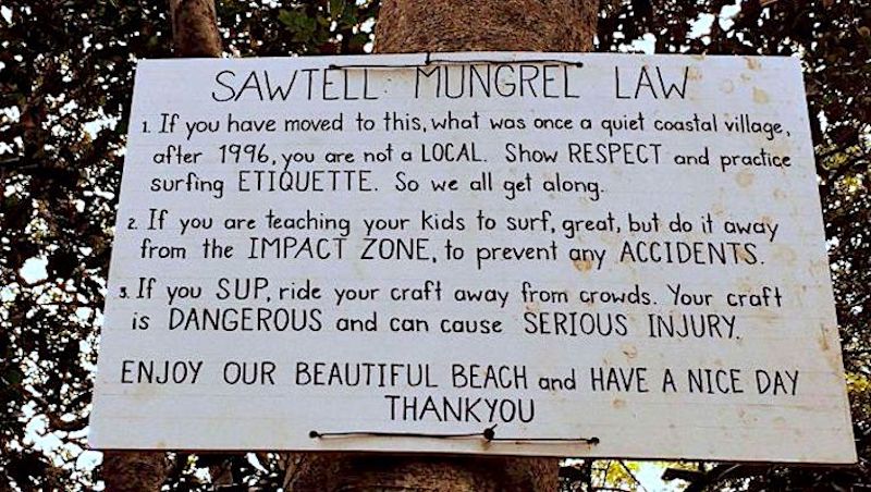 Sawtell-locals-sign