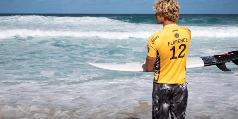 John John Florence gazes out at the uncontrollable sea.