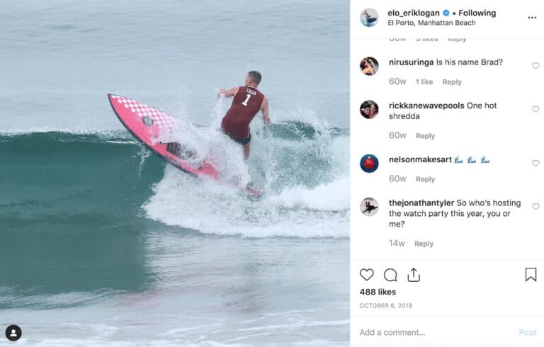 Missing: The World Surf League President Of Content, Media, Studios, Storytelling Etc. Erik &Quot;Elo&Quot; Logan'S Robust Instagram Account! 1