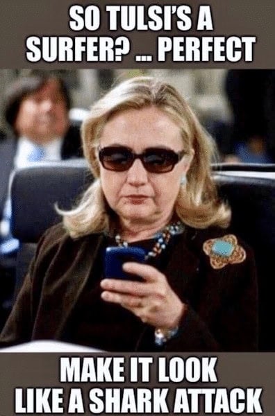 Vigilantly &Quot;Anti-Surfer&Quot; Hillary Clinton Disrespects Hawaiian Congresswoman Tulsi Gabbard In The Lineup, Catches &Quot;Cracks&Quot; And Gets &Quot;All Buss Up&Quot; As Response! 1