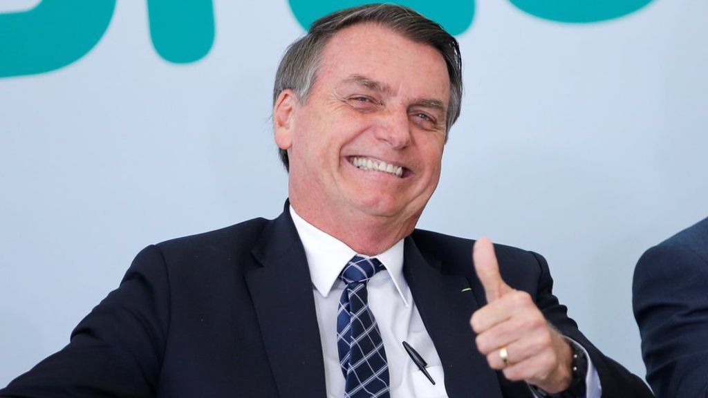 President Bolsonaro (pictured) giving surfers a tacit thumbs up.