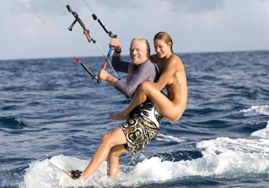 Richard Branson (pictured kitesurfing) not arrested on charges of molestation.