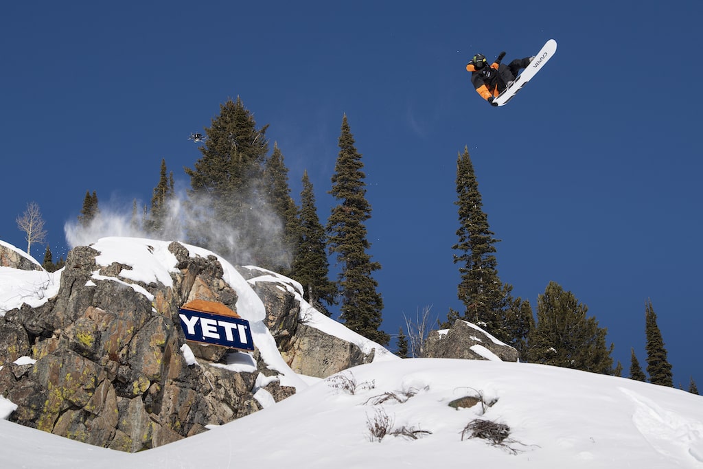 Kevin Backstrom rides his line during day one qualifiers at Natural Selection Tour stop one in Jackson Hole, Wyoming, USA on 25 January, 2022.