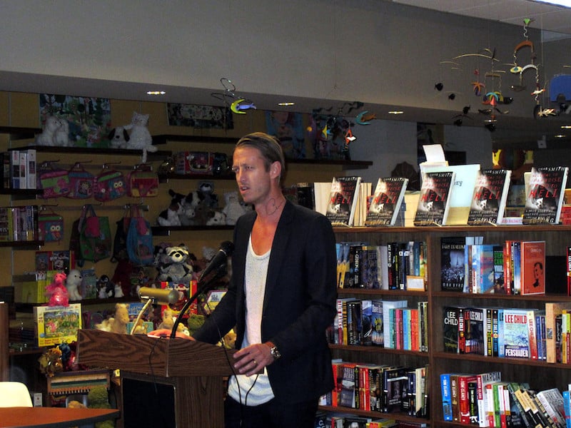 Smith (pictured) in book store.