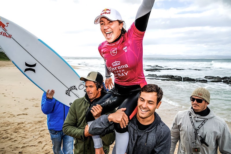 Moore (pictured) on top of the world. Photo: WSL