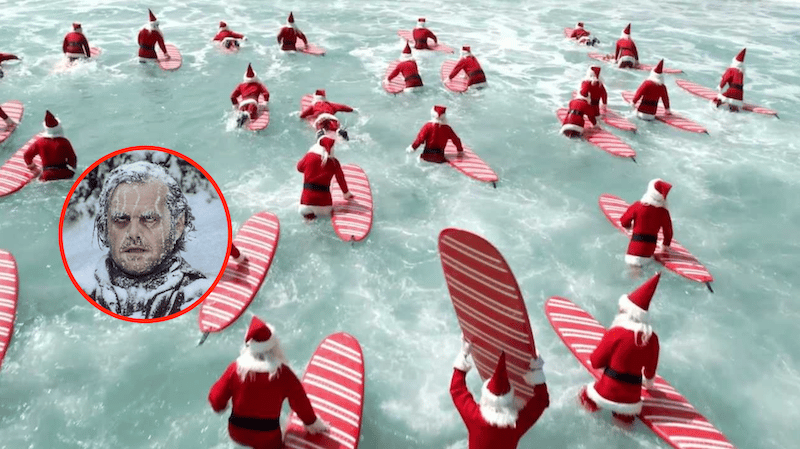 Surfing Santas (pictured) pre-death. Photo: YouTube