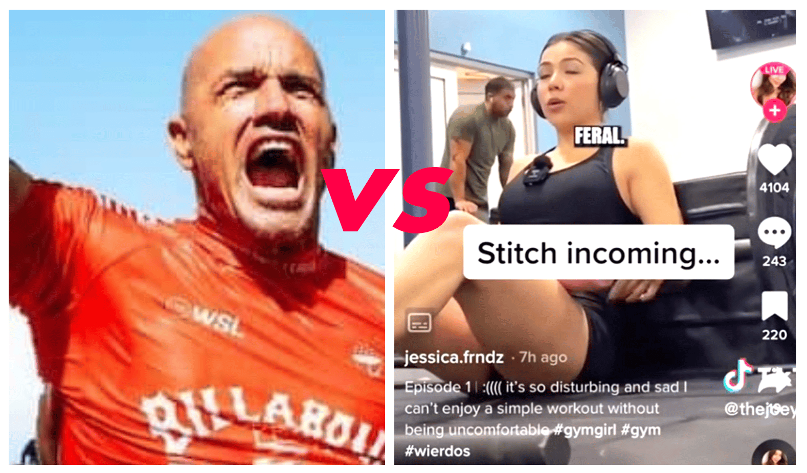 Twitch star Jessica Fernandez slammed by worlds greatest surfer Kelly Slater after claim she was sexually harassed by jacked gym stud, “What if I just ripped his pp out of its socket
