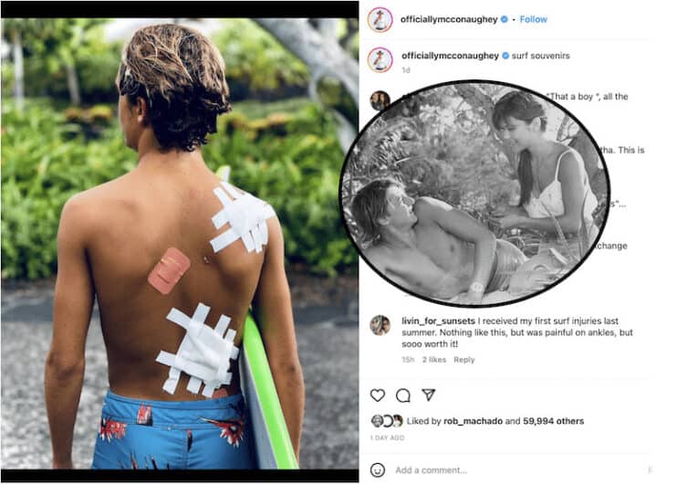 McConaughey Jr. (left) partaking in tradition. Photo: Instagram