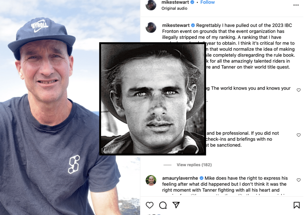 Mike Stewart complains of being stripped of ranking. Kelly Slater supports him.