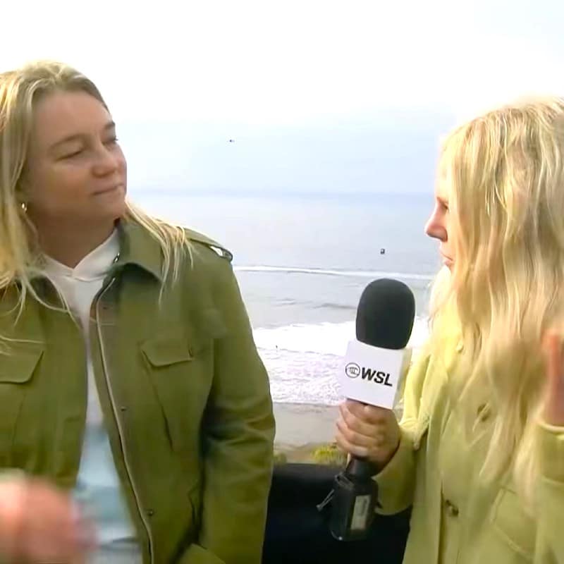 World Surf League Chief of Sport Jessi Miley-Dyer (left) with Guinness title holder, and WSL employee, Laura Enever.