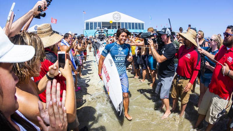 The "running of the Igarashis" as part (hopefully) of the "Kanoa Igarashi is a Traitor Becasuse Even Though He Was Born and Raised in Huntington Beach He Surfs For Japan and Lives in Portugal Bacchanal."