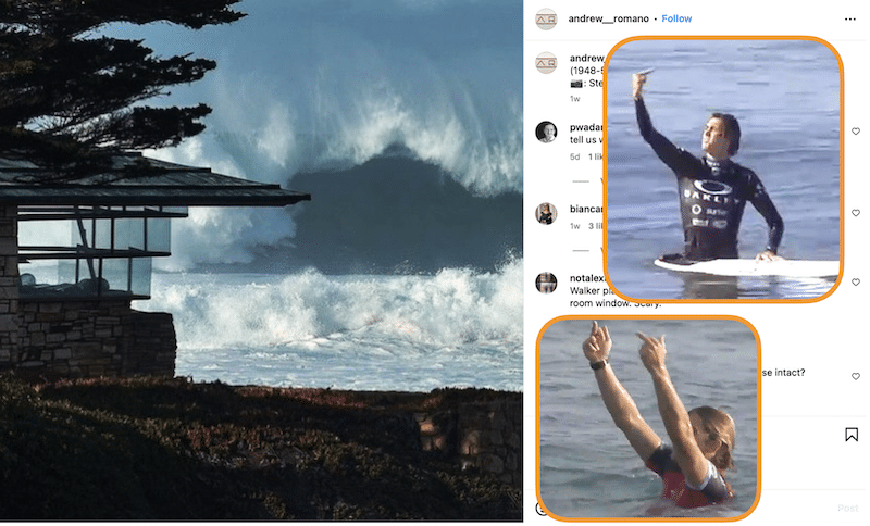Surfers (right) pictured being the worst even though a historically significant home is being threatened.