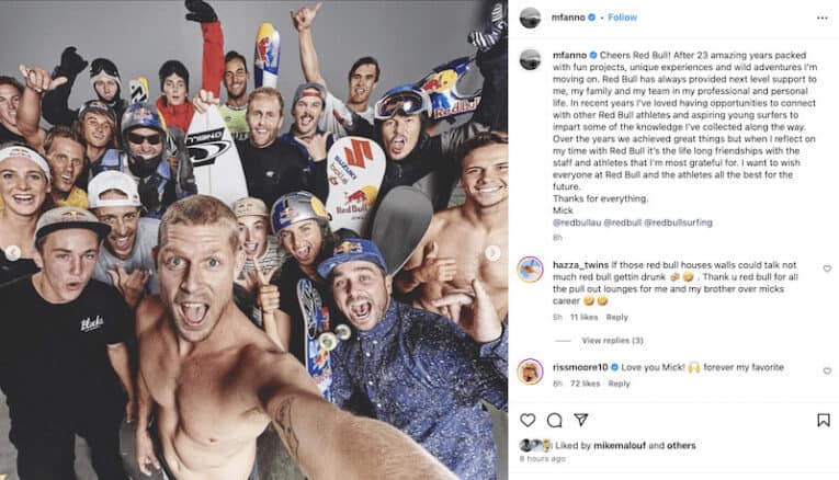 Mick Fanning splits from Red Bull
