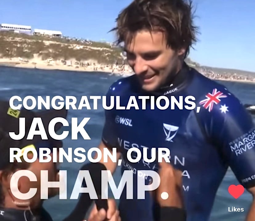 Jack Robinson wins Margaret River Pro for a second time.