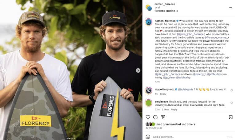 Nathan Florence and John John Florence, team riders.