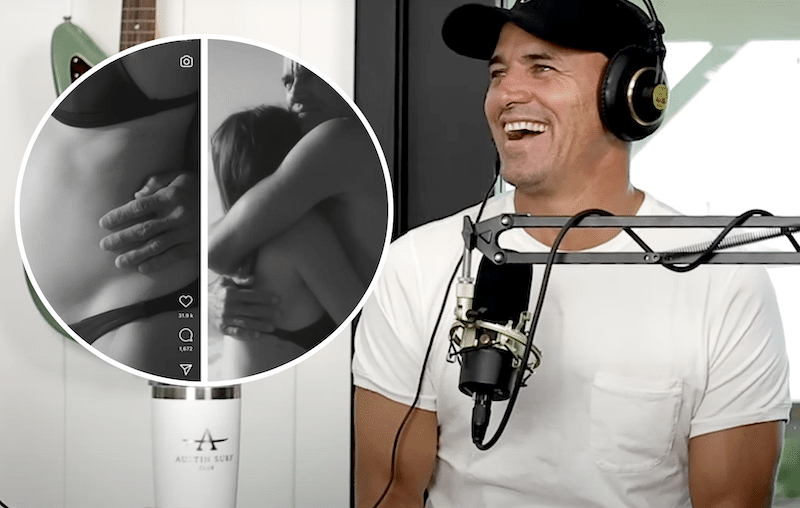 Kelly Slater says it could take a year for his newborn son to have a name: “Actually, we haven’t named him yet!”