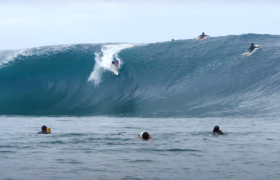 Mason Ho's first surf at Teahupoo.