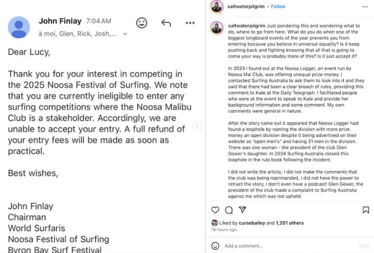 Surf Feminist Hero Lucy Small Banned From Prestigious Longboard Event For Being &Quot;Forthright And Defiant!&Quot; 1