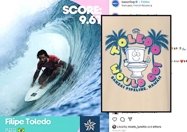 Surf brand honours world champ Filipe Toledo with set-to-be-iconic “Toledo Would Go” t-shirt!