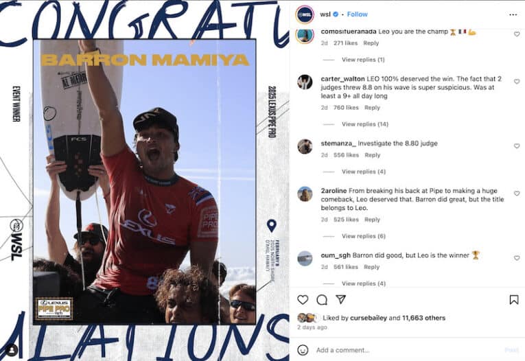 World Surf League Social Media Account Transforms Into Feverish Hotbed Of Italian Nationalism! 2
