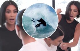 Kim Kardashian and Kourtney Kardashian scrap while Dane Reynolds shreds!