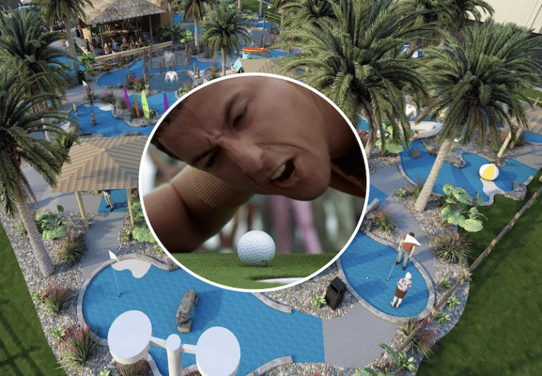 Wave pool investors look on anxiously as couple opens old-school surfing themed mini-golf course