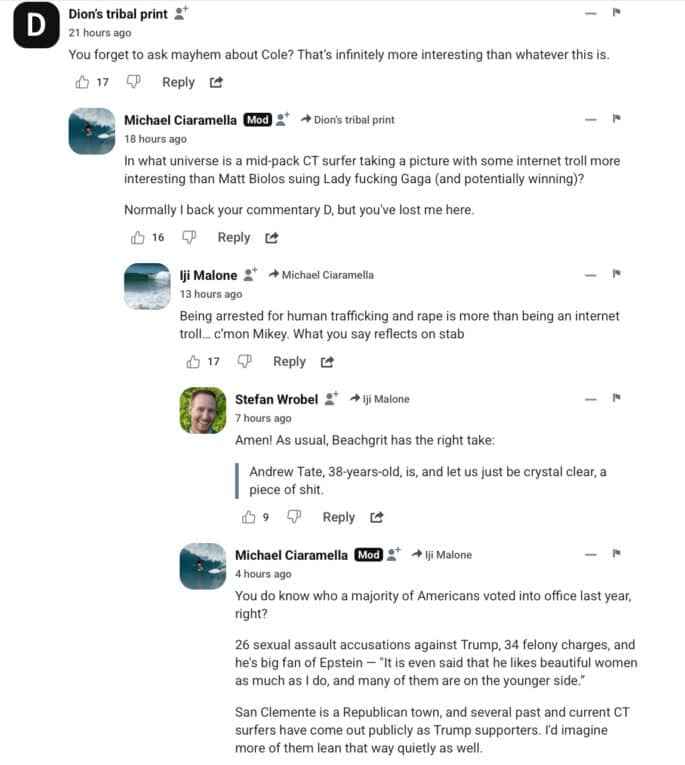 Surfers Split Sharply On Andrew Tate'S &Quot;Woman-Hating Poison&Quot; 1