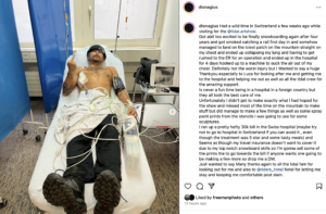 Dion Agius hospitalised with a collapsed lung.