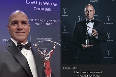 Kelly Slater wins Laureus Lifetime Achievement Award.