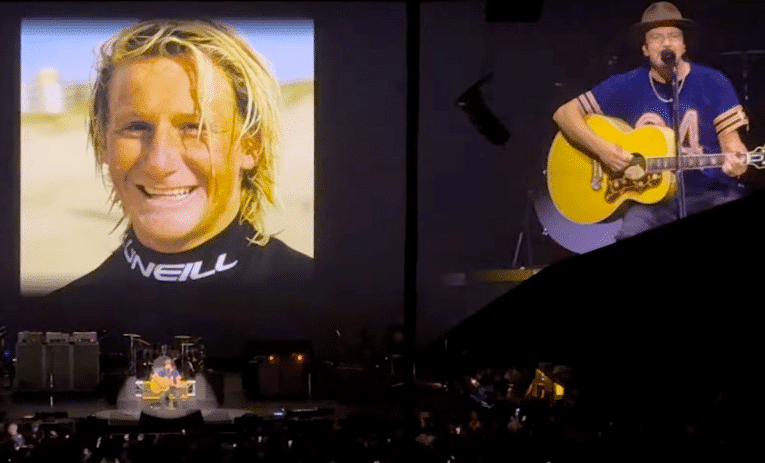 Pearl Jam celebrates dead surf icon Shane Herring at Nashville concert, “You may never have heard of him”