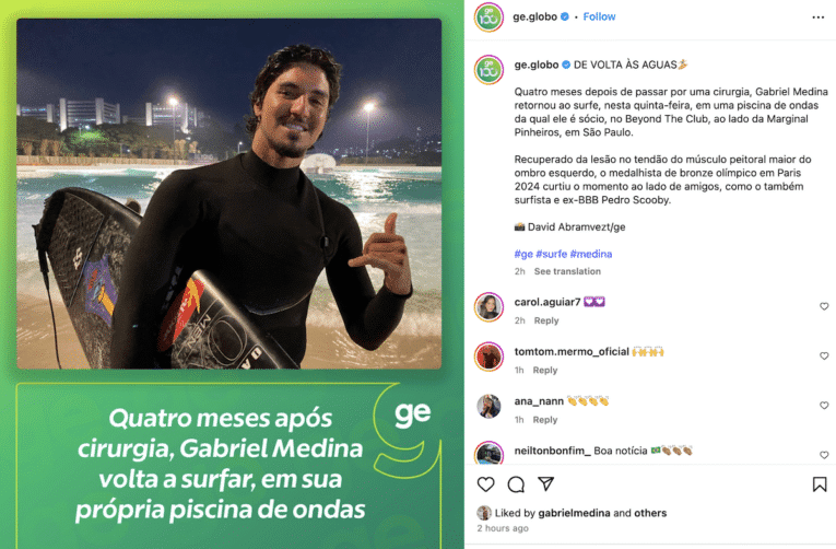 Gabriel Medina hints at possible tour return after surprise recovery from gruesome chest injury