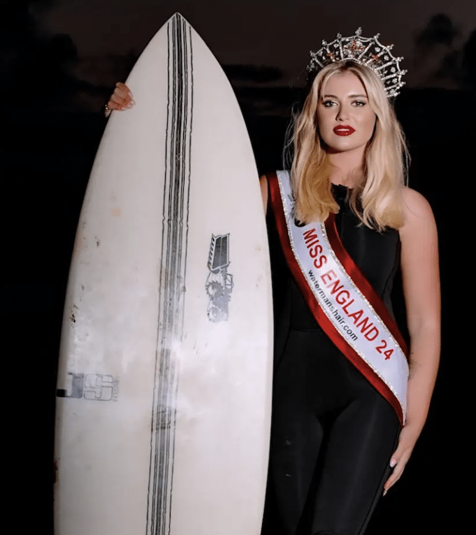 Surfers everywhere rally around Miss England as she competes in Miss World beauty pageant