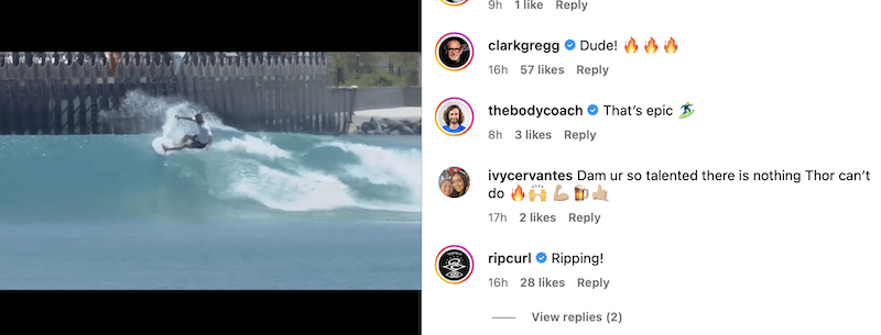 Chris Hemsworth (pictured) making plebeians mad. Photo: Instagram