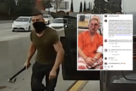 Surfing strongman Johnny Boy Gomes celebrates prison bashing of Tesla driving road-rager