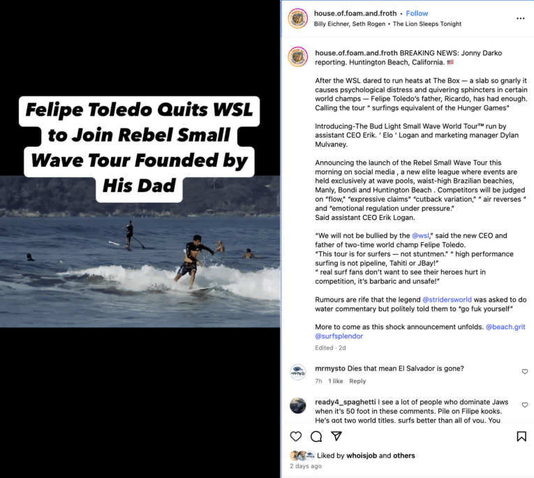 Aussie and Brazilian surf fans brawl over question of Filipe Toledo’s big-wave bona fides