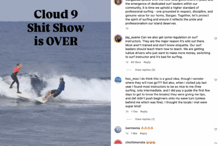 Kook ban at Cloud 9 in Siargao, Philippines.