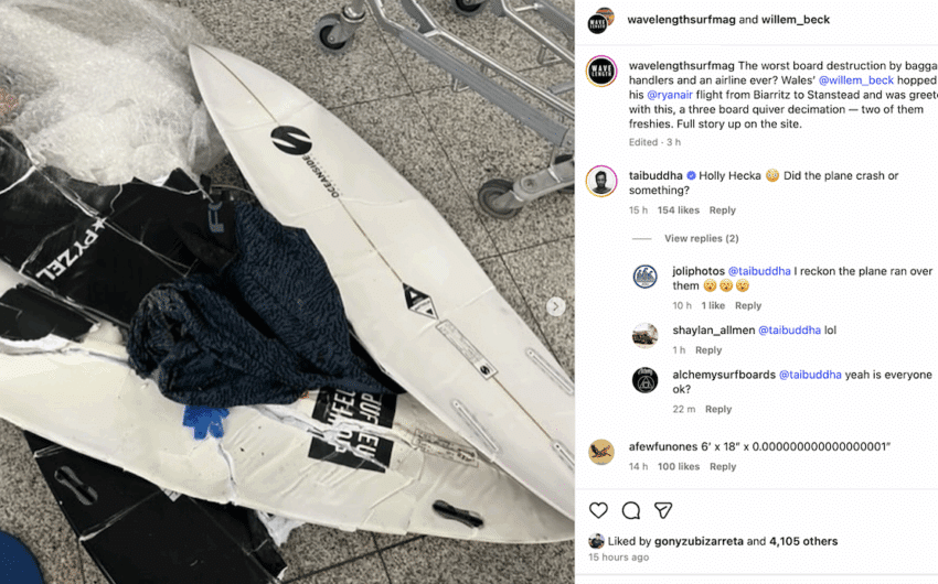 Surfboards smashed by airline